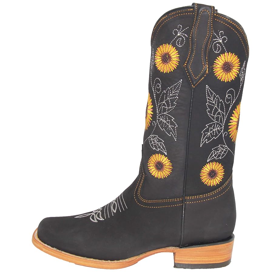 Amazon.com | Women's Cowgirl Cowboy Square Toe Leather Boots